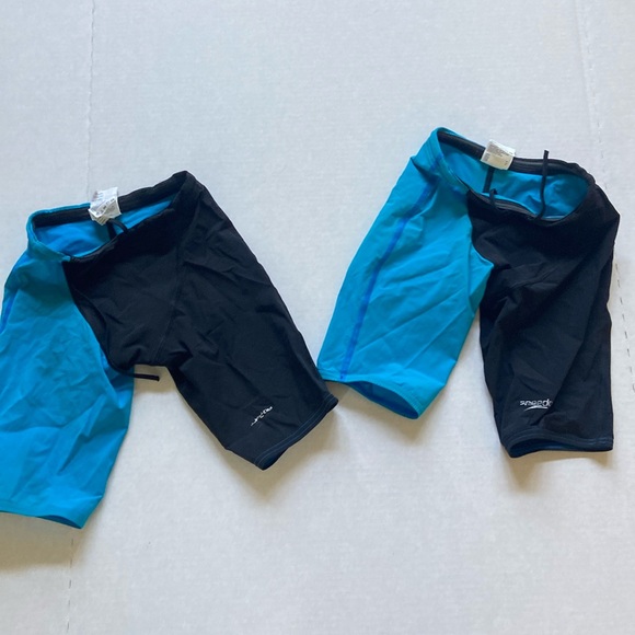 Speedo Other - Speedo swimming competition tech suit black/Aqua sz 22 Lot of 2 jammer
